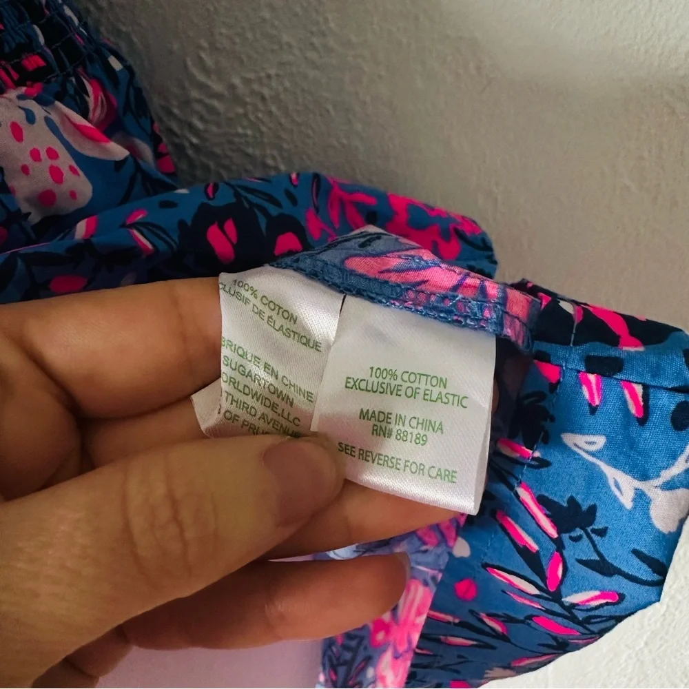 Lilly Pulitzer Livvie Smocked top & skirt Set sz medium - Picture 5 of 6
